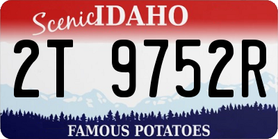 ID license plate 2T9752R