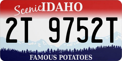 ID license plate 2T9752T