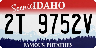 ID license plate 2T9752V