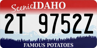 ID license plate 2T9752Z