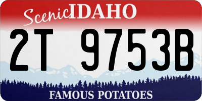 ID license plate 2T9753B