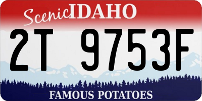 ID license plate 2T9753F