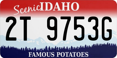 ID license plate 2T9753G