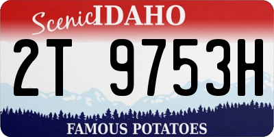 ID license plate 2T9753H