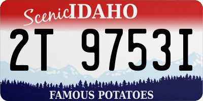 ID license plate 2T9753I