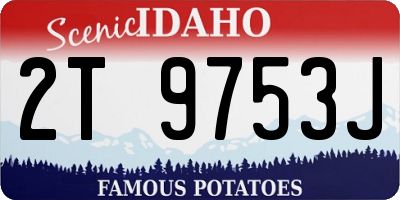 ID license plate 2T9753J