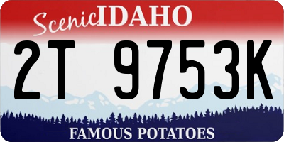 ID license plate 2T9753K