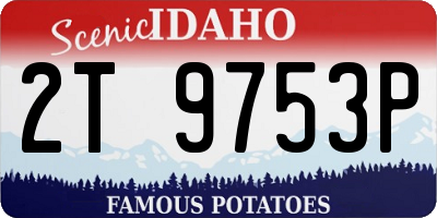 ID license plate 2T9753P