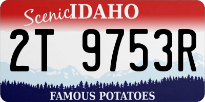 ID license plate 2T9753R