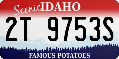 ID license plate 2T9753S