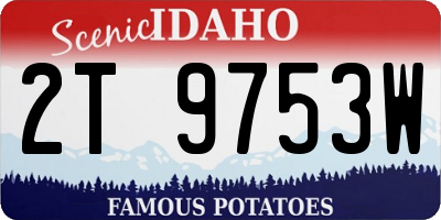 ID license plate 2T9753W