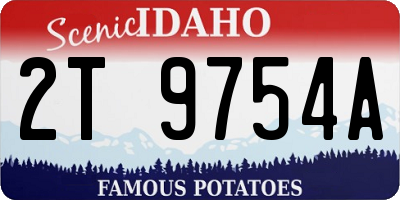 ID license plate 2T9754A