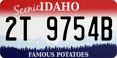 ID license plate 2T9754B