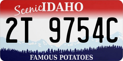 ID license plate 2T9754C