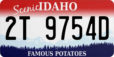 ID license plate 2T9754D