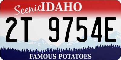 ID license plate 2T9754E