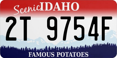 ID license plate 2T9754F