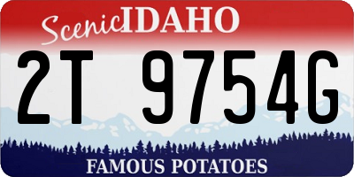 ID license plate 2T9754G