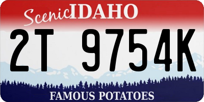 ID license plate 2T9754K