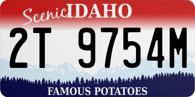 ID license plate 2T9754M