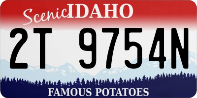 ID license plate 2T9754N