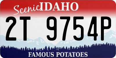 ID license plate 2T9754P