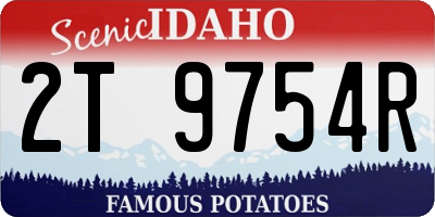 ID license plate 2T9754R