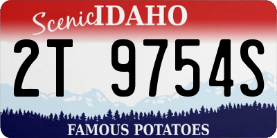 ID license plate 2T9754S