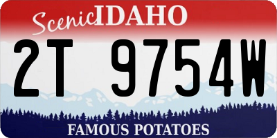 ID license plate 2T9754W