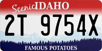 ID license plate 2T9754X