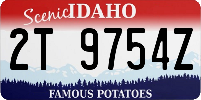 ID license plate 2T9754Z