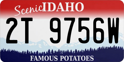 ID license plate 2T9756W