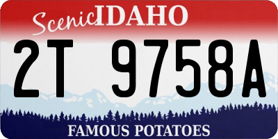 ID license plate 2T9758A