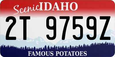 ID license plate 2T9759Z