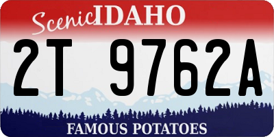 ID license plate 2T9762A