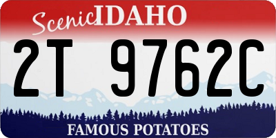 ID license plate 2T9762C