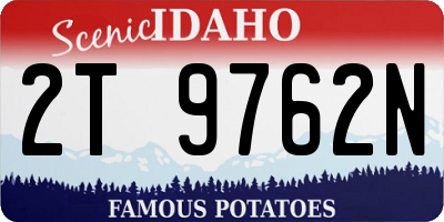 ID license plate 2T9762N
