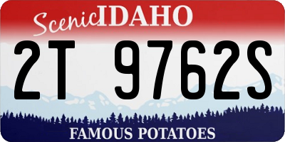 ID license plate 2T9762S
