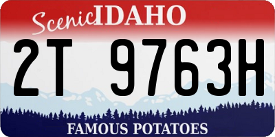 ID license plate 2T9763H