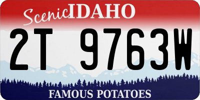 ID license plate 2T9763W