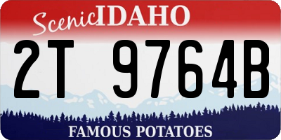 ID license plate 2T9764B