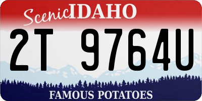 ID license plate 2T9764U