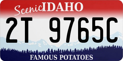 ID license plate 2T9765C