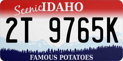 ID license plate 2T9765K
