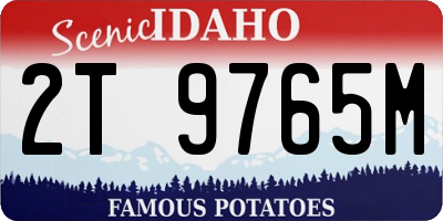 ID license plate 2T9765M