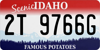 ID license plate 2T9766G
