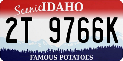 ID license plate 2T9766K