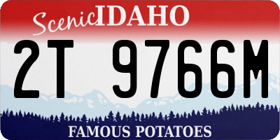 ID license plate 2T9766M