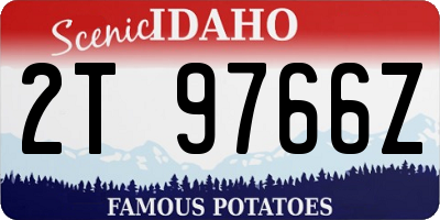 ID license plate 2T9766Z