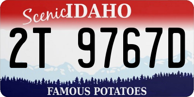 ID license plate 2T9767D